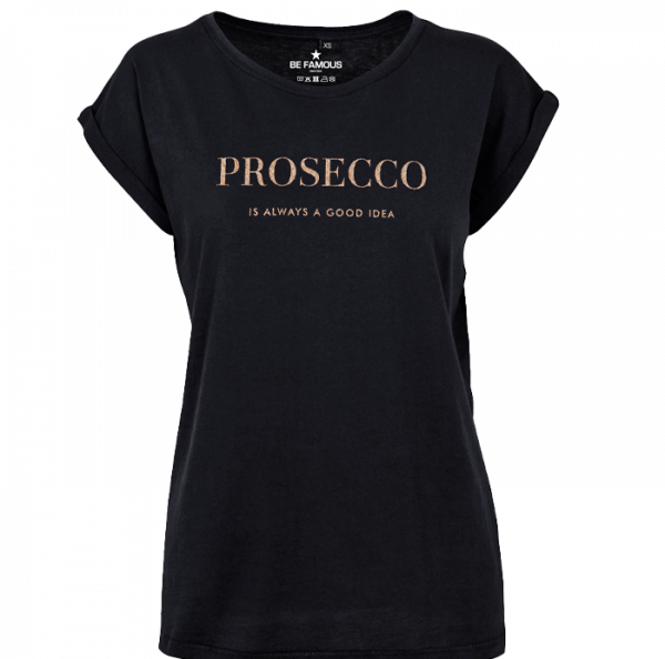 T-Shirt Schwarz- Schrift Kupfer - "Prosecco
