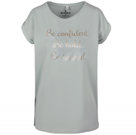 T-Shirt Mint - Schrift Gold - " Be confident.."