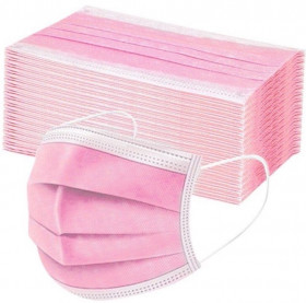 Medizinischer Mundschutz rosa 3-lagig 50 St.
