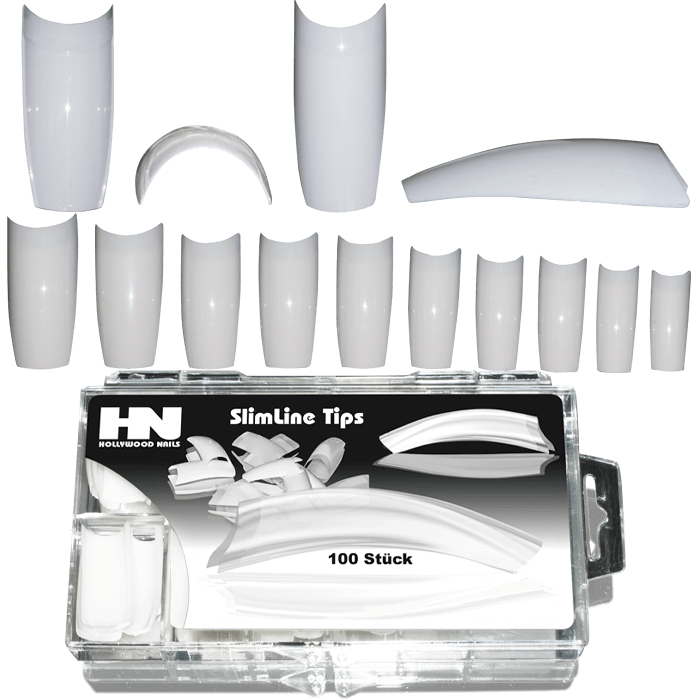 SlimLine Tip French White Tip Box 100 Stück Hollywood Nails
