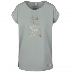 T-Shirt Mint - Schrift Gold - "Eat, Sleep...