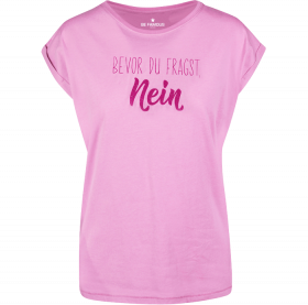 T-Shirt Rosa- Schrift Pink Glitter - "Bevor du fragst..