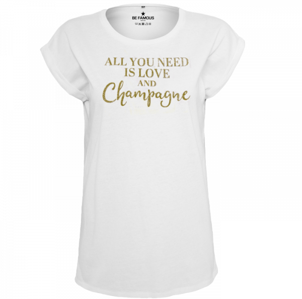 T-Shirt Weiß- Schrift Gold - "All you need..."