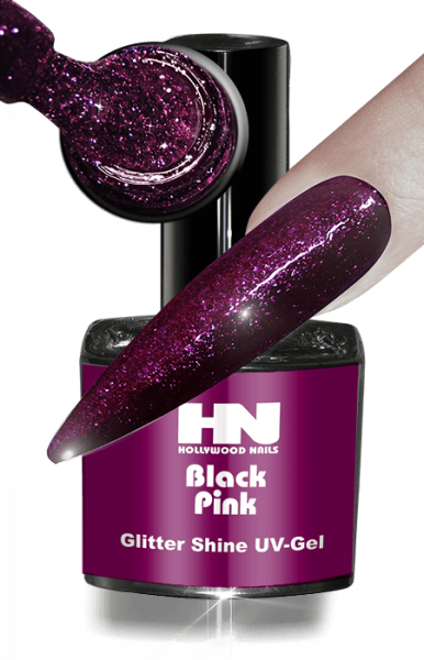 Glitter Shine UV Gel Black Pink