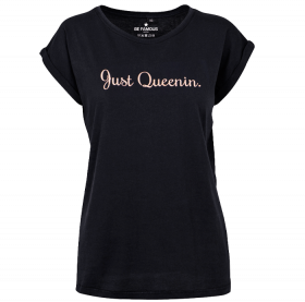 T-Shirt Schwarz- Schrift Kupfer - "Just queen...