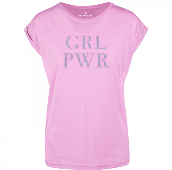 T-Shirt Rosa- Schrift Silber - "GRL PWR