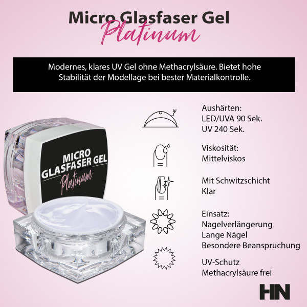 Platinum Micro Glasfaser UV Gel clear