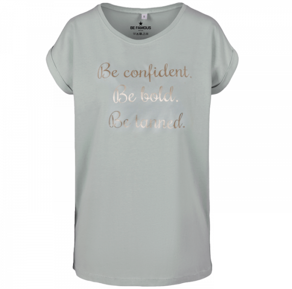 T-Shirt Mint - Schrift Gold - " Be confident.."