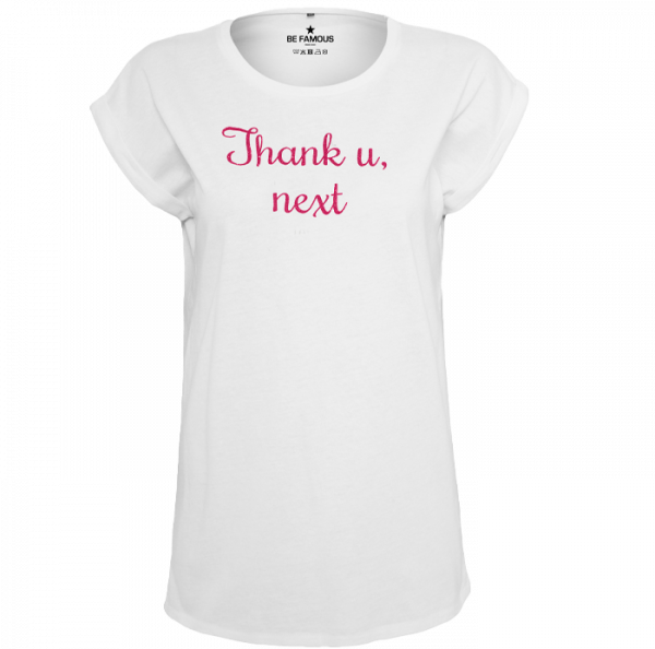 T-Shirt Weiß- Schrift Pink - "Thank you.."
