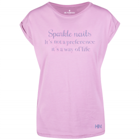 T-Shirt Rosa- Schrift Silber - "Sparkle nails.."