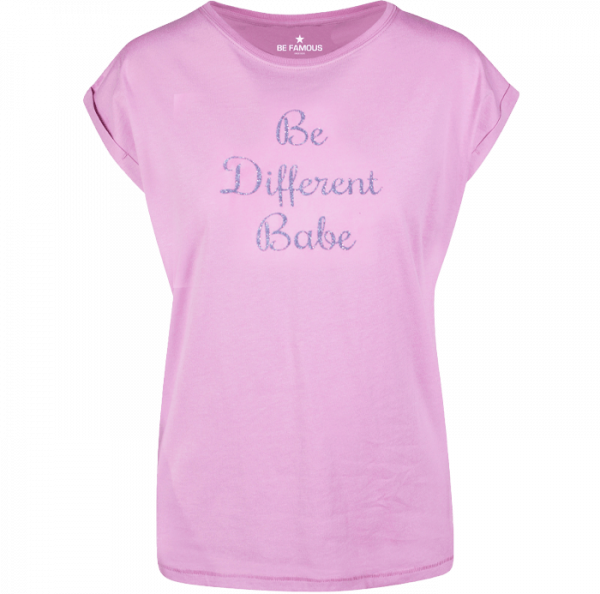 T-Shirt Rosa- Schrift Silber - "Be Different